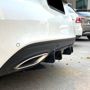 AMP-Z pour Mercedes Benz Classe <span class=keywords><strong>C</strong></span> W205 Diffuseur 2019-2021 Diffuseur de pare-chocs arrière 4 portes Spoiler Noir brillant ou Diffuseur en fibre de carbone - Product Image 2