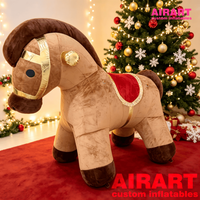 Cheval en peluche publicitaire de Noël pour accessoires de scène, ballon gonflable promotionnel personnalisé en forme de cheval pour la décoration de parcs d'attractions