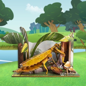 Commercio all'ingrosso della fabbrica più popolare C04501 cartolina di legno per bambini giocattoli Phyllium-bug modello di vendita caldo di piccoli oggetti con alto profitto - Product Image 6