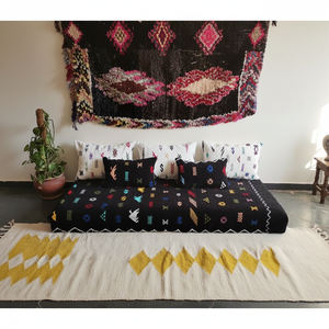 Oriental Modern Sofa Set Quality Cotton Linen Fabric Vintage Pattern 200x80x20 cm Customizable Color Decorative Throw Pillows - Product Image 3