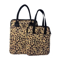 Sac pour ordinateur portable et tablette personnalisé avec imprimé léopard, pochette de transport pour iPad, housse pour livre
