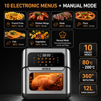Friteuse à air numérique moderne 12L en stock, sans huile, arrêt automatique, partie intérieure résistante à la chaleur, usage domestique