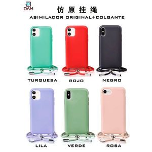 Custodia per telefono DAM con laccetto per iPhone 13, stile originale, colori turchese, rosso, nero, viola, verde, rosa - Product Image 2