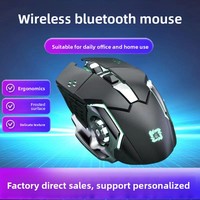 Mouse Gaming Ergonomis Nirkabel Isi Ulang 6 Tombol Sensor 3600 Senyap untuk Esports, Kantor, Laptop, Aksesoris Kustom