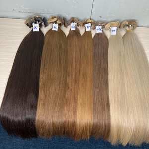 Lot de cheveux vierges non traités, cheveux de temple brésiliens Remy, clips à double trame, cheveux humains 12a, sans nœuds, toutes les couleurs - Product Image 1