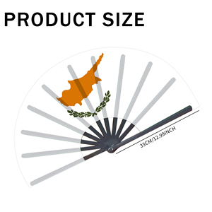 Abanicos Plegables de Bambú con la Bandera de Chipre al por Mayor, Abanico de Mano para Carnaval, Boda, Festival, Fiesta, Agencia de Viajes - Product Image 2