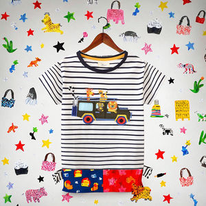 2025 nouveau Design décontracté é<span class=keywords><strong>t</strong></span>é <span class=keywords><strong>T</strong></span>-<span class=keywords><strong>Shirt</strong></span> pour garçons 100% coton Patchwork brodé rayé pour enfants nouveau décontracté garçon é<span class=keywords><strong>t</strong></span>é - Product Image 3