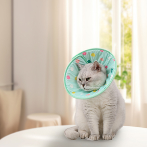 Collar de recuperación elegante para mascotas con cono de perro impermeable suave de lujo isabelino para perros y gatos, evita lamer arañazos, hecho de poliéster - Product Image 5