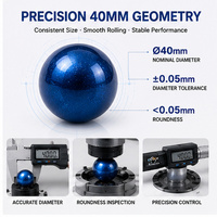 Billes de remplacement pour trackball optique SDBALLS 40 mm UPR à motif métallique, billes en résine polie de précision pour trackball à commande par les doigts