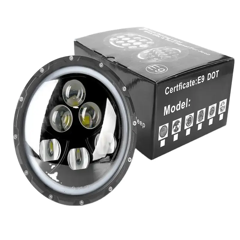 Offroad phụ kiện Led Đèn Pha 60 Wát 7inch vòng với HI/lo chùm IP67 không thấm nước