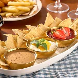 Ensemble de plats à condiments de luxe en or avec plateau, mini-plats à sauce pour apéritifs, collations, tacos, barbecue, plateau à fromages, restaurants - Product Image 2