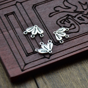 Copper Filigree Fan Pendant 12 14mm Antique Style Jewelry Finding For <b>Earring</b> Making DIY Material - Product Image 2