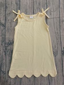 GSD3707 Vestido amarillo claro personalizado para niña pequeña, conjunto sin mangas para bebé, venta al por mayor - Product Image 2