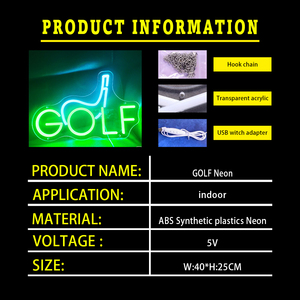 Letrero de Neón LED RGB Personalizable, Letrero Comercial con Nombre Personalizado, Letrero de Neón con Temática de Golf - Product Image 6