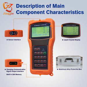 Jingjie Pince de compteur à ultrasons portable murale pour eau et huile Débitmètres à piles RS485 RS232 pour eaux usées - Product Image 3