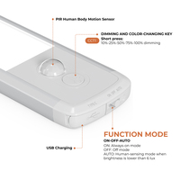 Lampe LED rechargeable à détecteur de mouvement, moderne, à intensité variable, pour armoire intérieure, installation magnétique adhésive pour cuisine, escalier, lecture