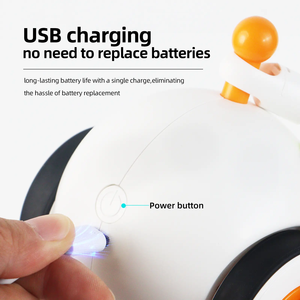 Palla giocattolo per gatti a LED interattiva per telefono App per telefoni per interni rilassare gli animali domestici che corrono auto con piume - Product Image 6