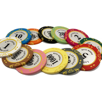 Jeu de jetons de poker personnalisé de casino en argile 14g de haute qualité pièce de 40mm Las Vegas avec autocollant intérieur en métal directement du fabricant