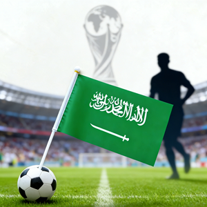 Banderas de Mano de Arabia Saudita 2026 al por Mayor, Ocho Países de <span class=keywords><strong>Asia</strong></span>, Decoración del Día Nacional, Poliéster - Product Image 2