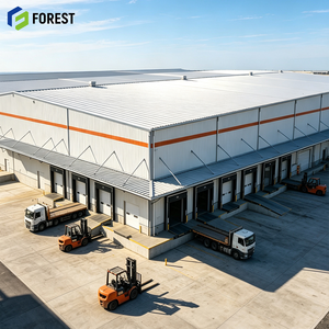 Entrepôt commercial modulaire préfabriqué en acier de qualité industrielle à portée libre pour centre d'entreposage de marchandises - Product Image 1