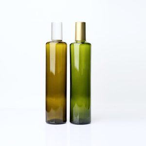 Bouteilles en verre carrées vides en verre Marasca antique de noyer et camélia, 250 ml et 1000 ml, avec couvercle, vente en gros pour le stockage d'huile d'olive - Product Image 1