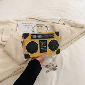 새로운 시뮬레이션 라디오 박스 가방 개인화 된 어깨 메신저 크리 에이 티브 재미있는 체인 여성 핸드백 가방 - Product Image 4