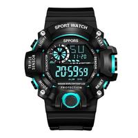 Montre de sport numérique pour homme, style WR30M, étanche, montre-bracelet électronique avec lumière LED, alarme, chronomètre