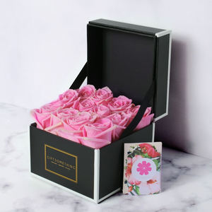 Baiwo — boîte à chapeaux pour fleurs en velours, personnalisée pour l'éternité, rond, en daim, boite cadeau pour <span class=keywords><strong>fleuriste</strong></span> carré, Floral, en stock, 2022 - Product Image 2