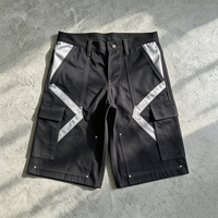 Pantalones Cortos de Lona de Alta Calidad de Marca Street Wear, 360 Gsm, Diseño de Parches, Corte Ajustado, Personalizados