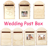 Boîte aux lettres en bois bricolage créative en gros pour réception de mariage, porte-carte-cadeau et livraison directe d'une baby shower