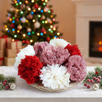 Hfloral OEM – Boîte carrée personnalisée pour arrangements floraux éternels – Têtes de fleurs de carnation stabilisées pour la Fête des Mères, la remise des diplômes et la Saint-Valentin