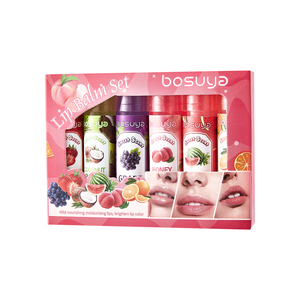 Baume à lèvres hydratant et nourrissant 24H BOSUYA, parfumé aux fruits, lot de 6 saveurs, résistant à l'eau et à la transpiration - Product Image 2