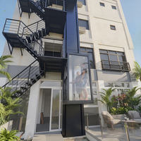 Ascenseur compact pour maison, 2 à 5 étages, sans gaine, prix abordable, intérieur/extérieur, mini-ascenseur pour 2 personnes, pour maison, villa