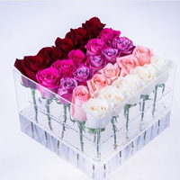 Factory Custom Große kleine Acryl box Acryl Clear Boxen zeigen große Acryl Geschenk frische Blume Aufbewahrung sbox