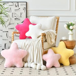 Helles buntes gefülltes bequemes Wurf kissen mit weichem künstlichem Kaninchen fell dekoratives sternförmiges Kissen für Wohnzimmer-Schlafzimmer-Sofa - Product Image 3