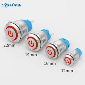 LED ile yüksek kafa basmalı düğme anahtarı, ışık küçük akım, çoklu renkler, IP65 su geçirmez, 1NO1NC, güç göstergesi için - Product Image 3