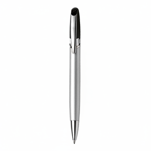 Penna a Sfera in Alluminio Argento 0.7mm, Penne a Sfera in Plastica con Inchiostro Nero, Corpo in Metallo per Uso Promozionale - Product Image 2