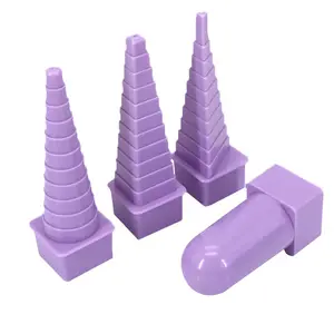 4 Pcs Plastic Step Up Multi Size and Shape Mandrels with Interchangeable Handle Round Square Triangle