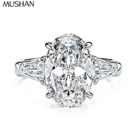Bague de luxe MUSHAN en argent sterling 925 avec moissanite VVS, bague de présentation pour femme, plaquée or 18 carats, bagues fines brevetées MST