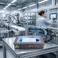 Processeur Intel I5 de 7e génération, 15 pouces, boîtier sans ventilateur pour ordinateur industriel, entrée d'alimentation 6-RS232 DC 9-36V, écran tactile intégré