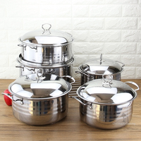 Happycooking Ensemble de gadgets de cuisine en acier inoxydable Simple Double casserole Cocotte Boîte à lunch Art Nouveau Meubles pour usage domestique