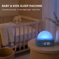 Machine à bruit blanc avec réveil simulateur d'aube, 30 sons apaisants, lumière dôme, double variateur, USB-C pour le sommeil des bébés, OEM ODM