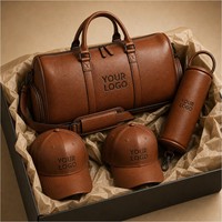 Costume de voyage promotionnel en cuir de qualité supérieure, style business décontracté, avec broderie et impression sérigraphique, design personnalisé