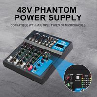 Contrôleur DJ professionnel 4 & 7 canaux Mixeur de console audio Bluetooth avec transducteur loopback Console de mixage EQ à trois bandes