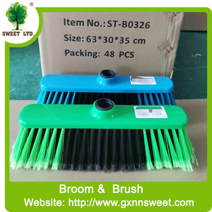 Ensemble de vadrouille et pelle à poussière en plastique avec brosse à poils souples tête de balai en matériau PET sur manche en bois pour le nettoyage de la maison - Product Image 3