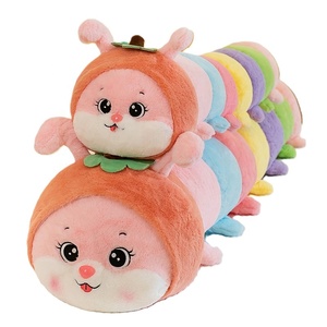 Almohadas <span class=keywords><strong>de</strong></span> gusanos coloridos con forma <span class=keywords><strong>de</strong></span> manzanas, muñecos <span class=keywords><strong>de</strong></span> insectos, compañeros <span class=keywords><strong>de</strong></span> sueño, animales <span class=keywords><strong>de</strong></span> peluche bordados, regalo para aliviar el estrés - Product Image 1