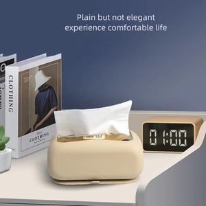 Silicone Tissue <b>Box</b> Holder Suction Cup Napkin <b>Storage</b> <b>Box</b> Wall-Mounted Tissue Drawer for Kitchen Living Room Bedroom Office Car - Product Image 3