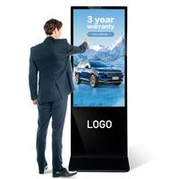 Affichage numérique LCD intérieur de 32, 43, 49, 55 pouces, écran tactile interactif sur pied, kiosque publicitaire, 4K UHD Android