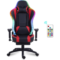 Chaise de jeu inclinable à barre lumineuse LED RGB au design moderne, en cuir PU, vente en gros d'usine, échantillon gratuit pour le bureau et les joueurs