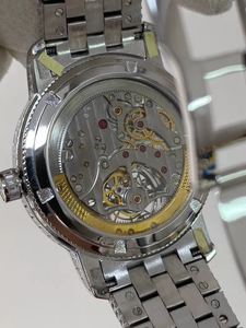 Reloj de Lujo para Hombre con Movimiento Mecánico, Esfera con Manecillas y Diamantes Reales en Oro Blanco de 18K Premium - Product Image 5